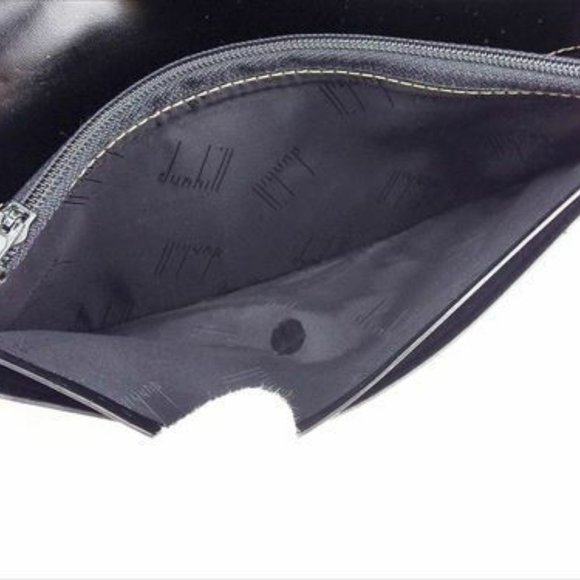 Authentic Dunhill Wallet Purse Long Wallet Black leather Woman unisex - Picture 3 of 8